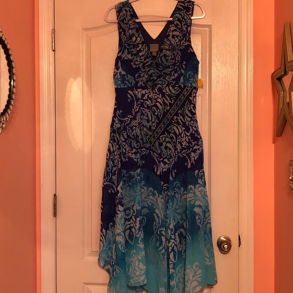 Different hues of blue dress